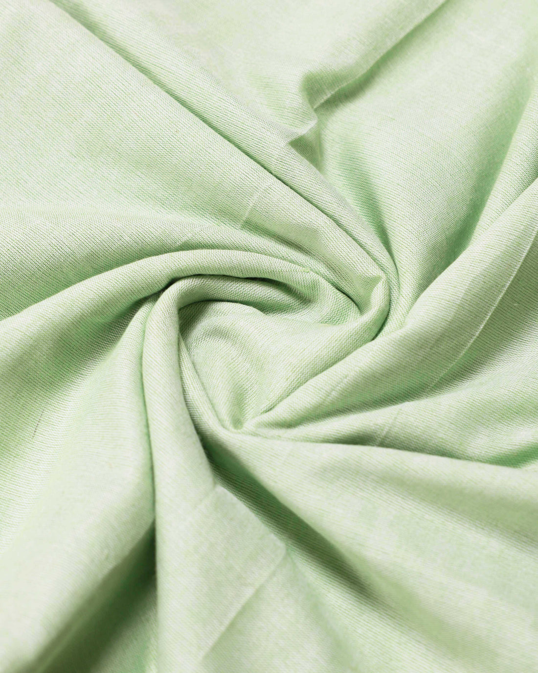Handwoven Khadi Cotton Saree with Contrast Printed Blouse and Tassel Accents - Pista Green
