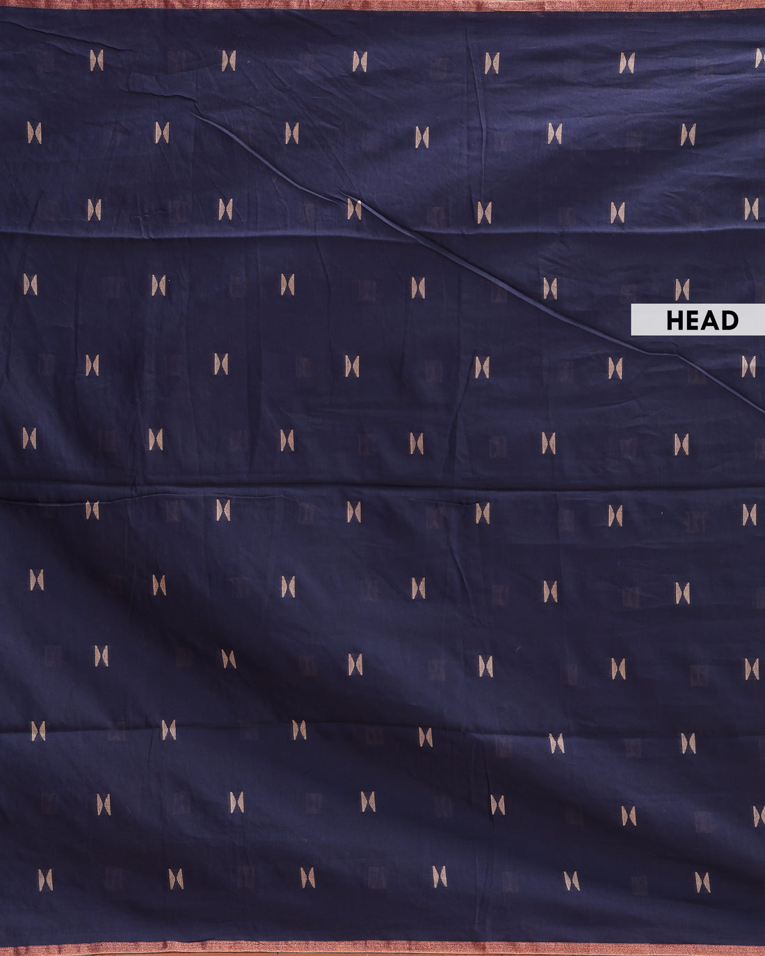 Elegant Semi Silk Cotton Saree Golden Zari Border and All-Over Thread Motifs - Navy Blue