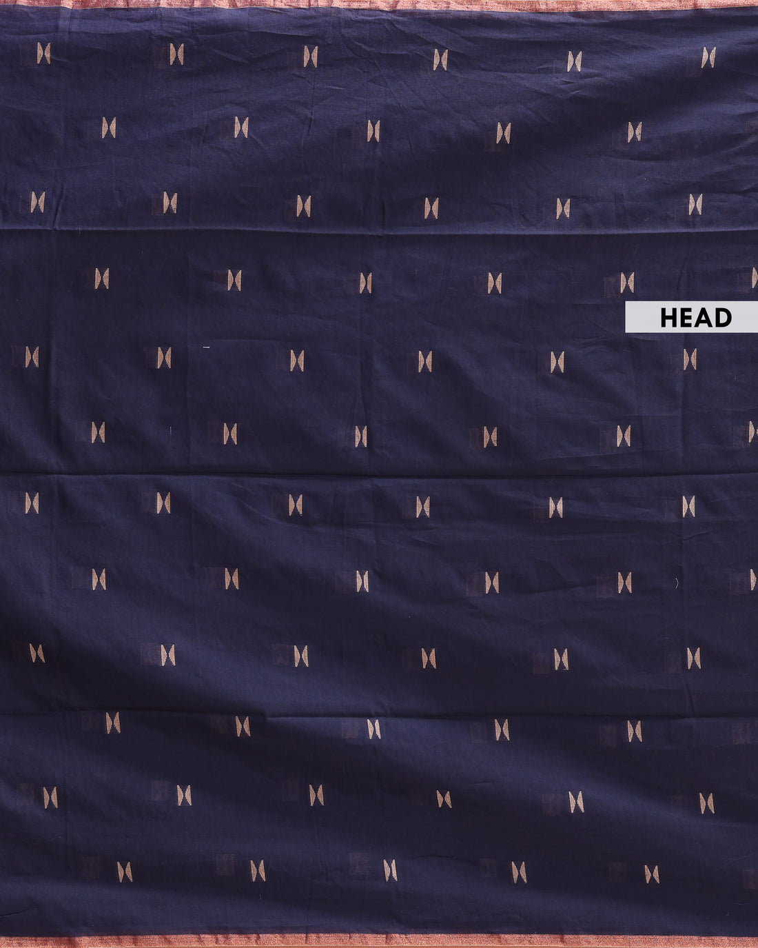 Classic Semi Silk Cotton Saree Golden Zari Border and All-Over Thread Motifs - Navy Blue