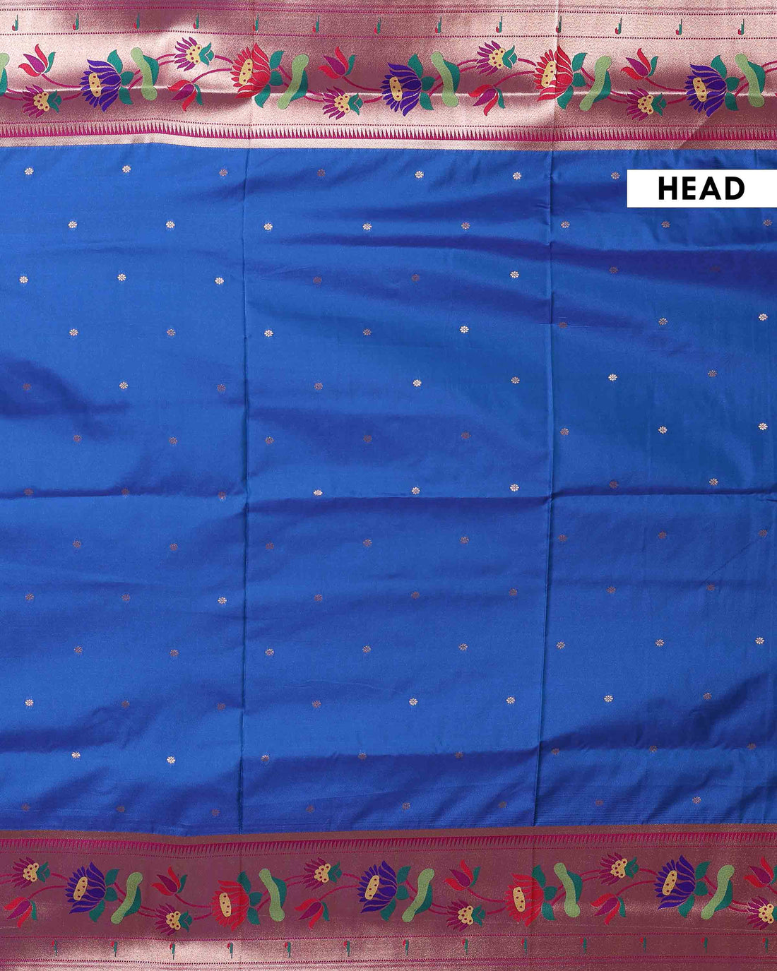 Elegant Paithani Saree with Traditional Lotus Motifs and Rich Zari Woven Border - Blue