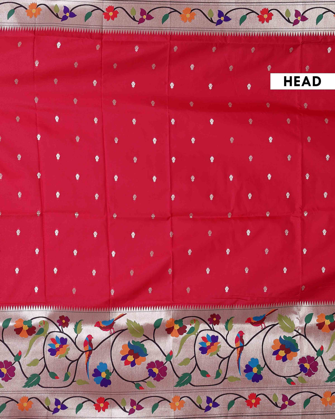 Traditional Paithani Semi Silk Saree with Vibrant Floral Pallu and Traditional Zari Border - Pink