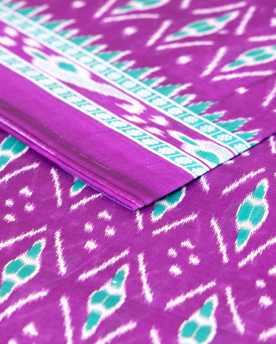 Elegant Voile Cotton Saree with Intricate Ikkat Inspired Design - Purple