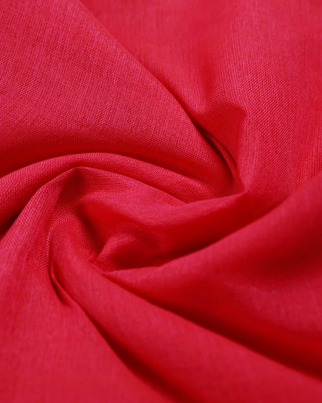 Handwoven Khadi Cotton Saree with Contrast Printed Blouse and Tassel Accents - Red