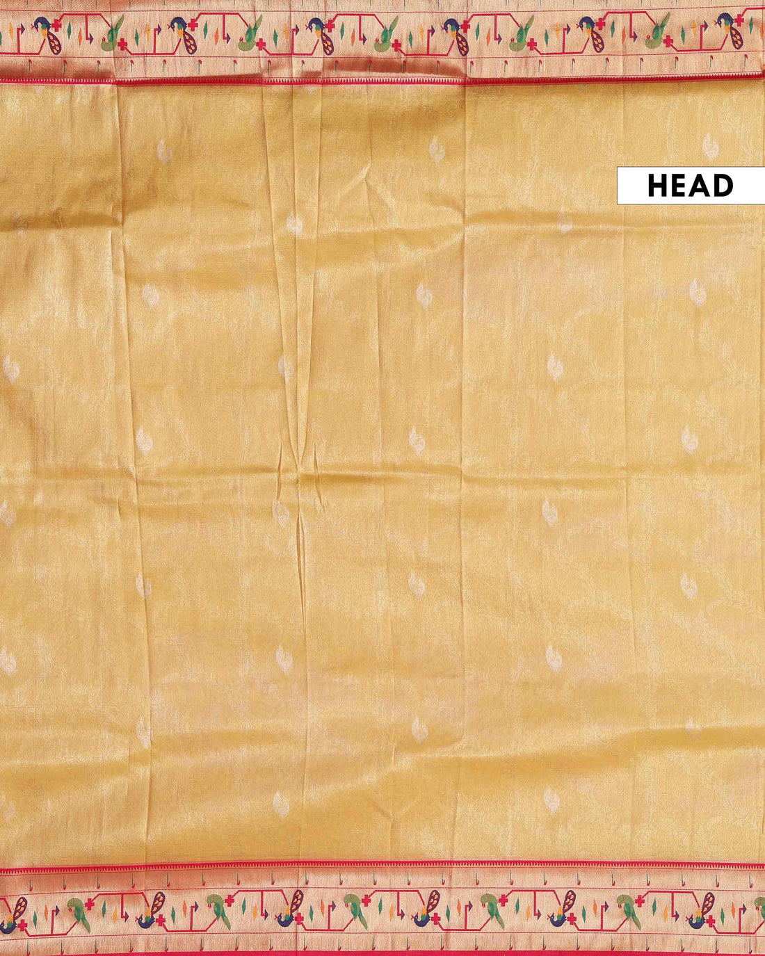Elegant Paithani Tissue Saree with Traditional Peacock Motif Border and Rich Zari Weave - Yellow