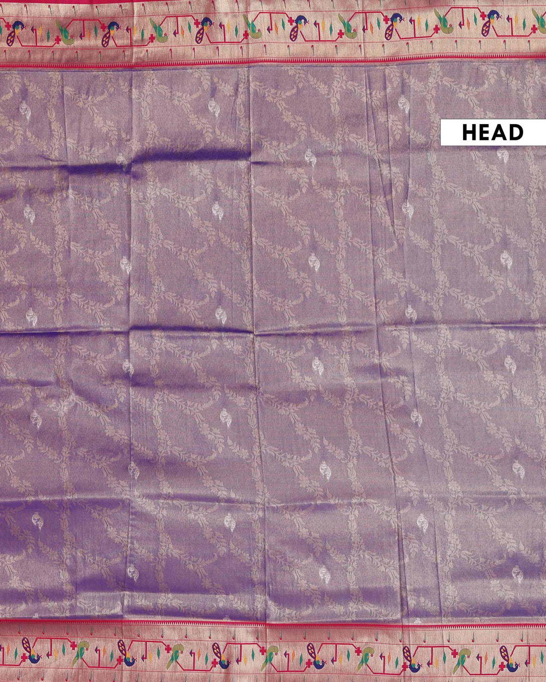 Elegant Paithani Tissue Saree with Traditional Peacock Motif Border and Rich Zari Weave - Purple