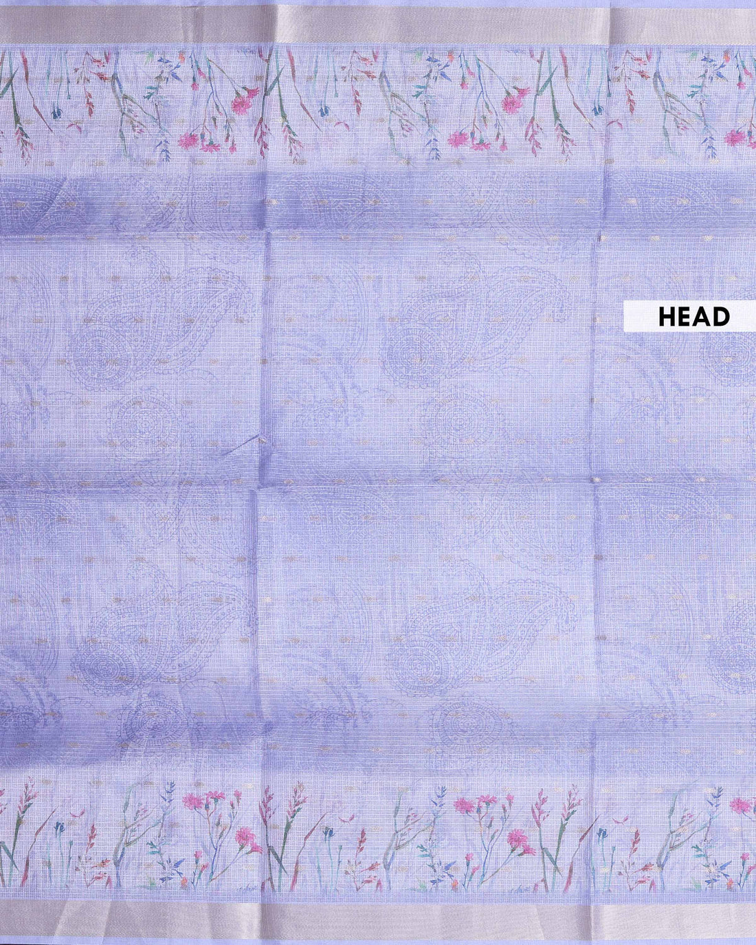 Elegant Kota Saree with Soft Abstract Floral Print and Contrast Woven Border - Lavender