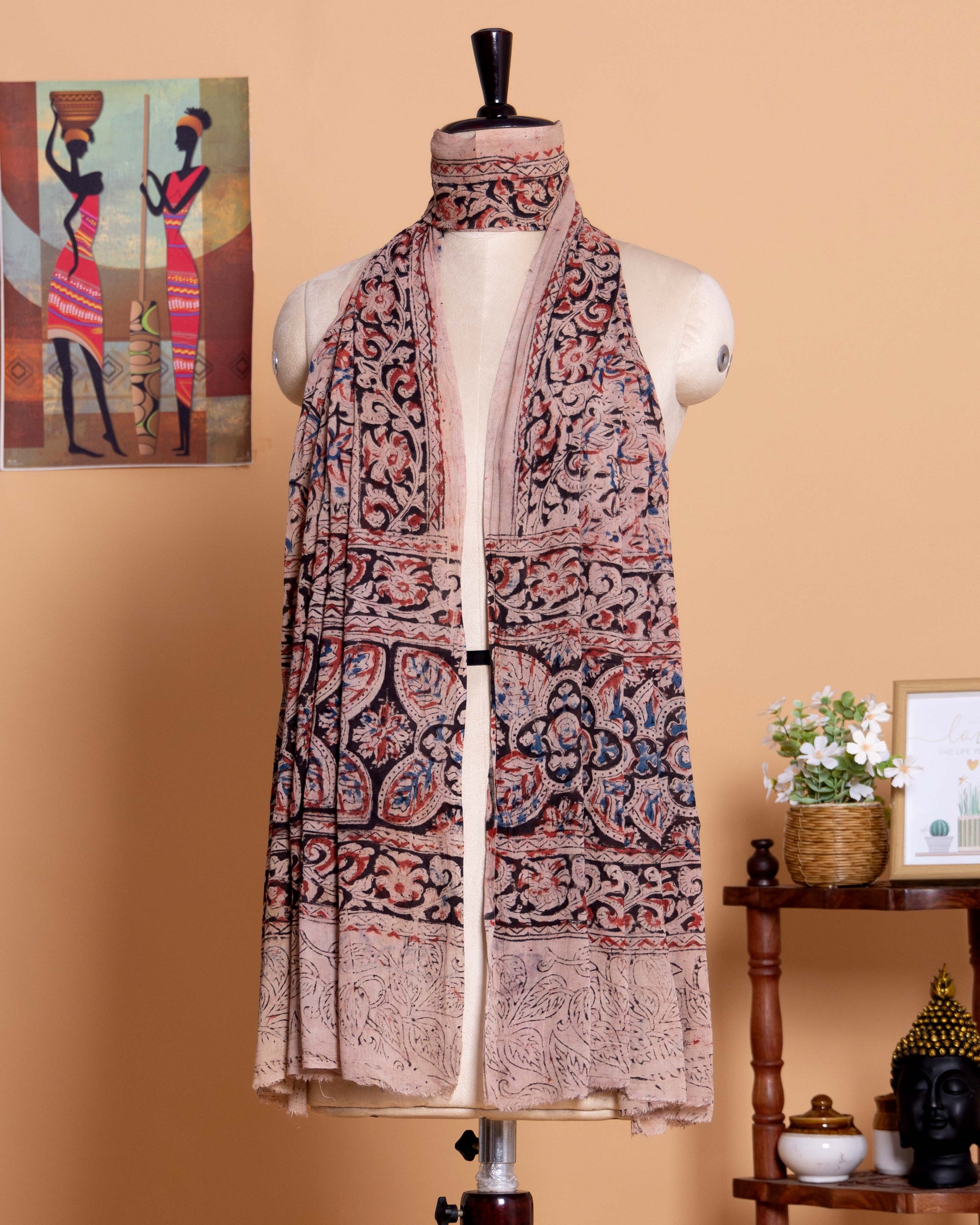 Elegant Floral and Leaf Motif Women's Dupatta with Traditional Handcrafted Design and Intricate Border Detailing- Multi