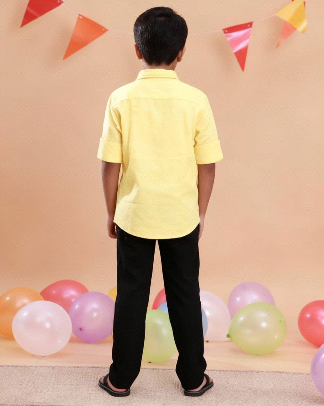 Boys Stylish Solid Casual Shirt - Yellow