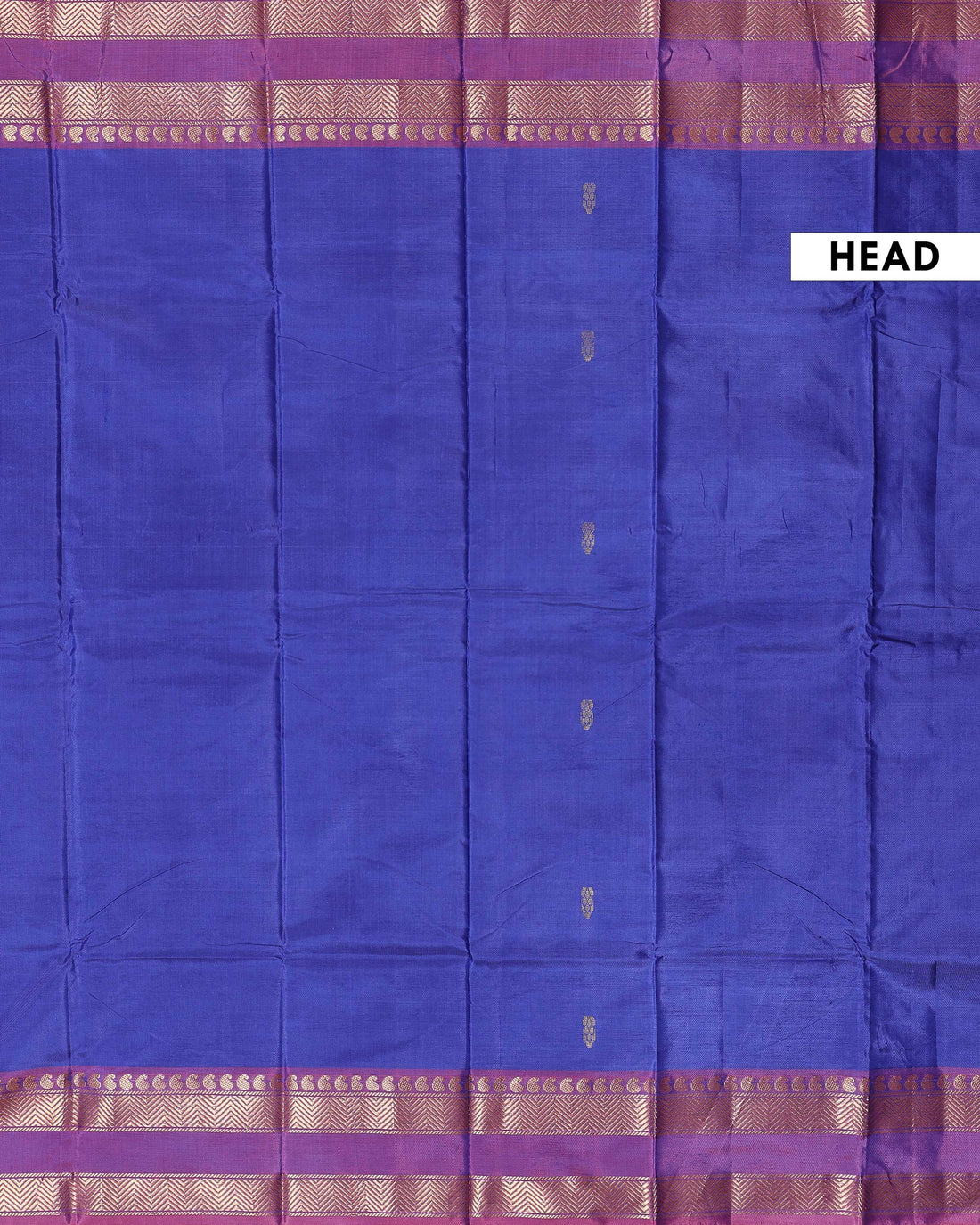 Elegant Banana Pith Saree with Subtle Natural Texture a Rich Contrast Border and Traditional Zari Woven Pallu - Blue