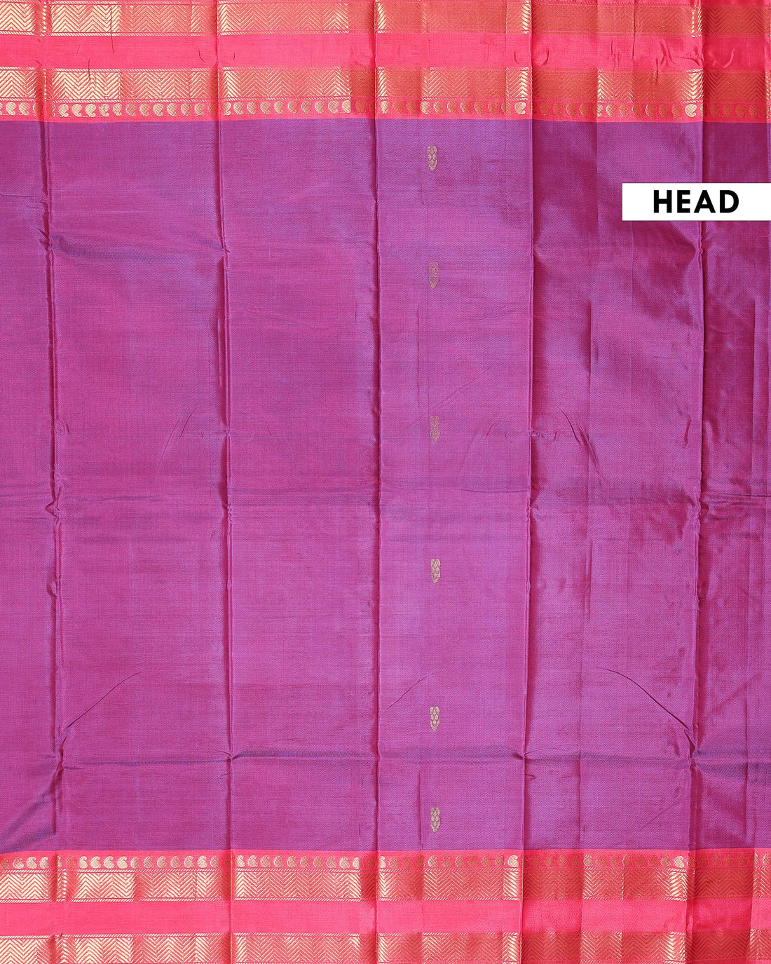Elegant Banana Pith Saree with Subtle Natural Texture a Rich Contrast Border and Traditional Zari Woven Pallu - Purple