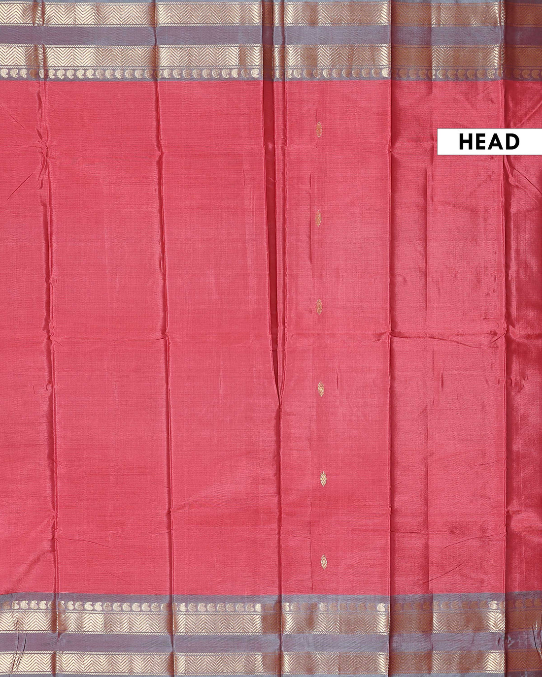 Elegant Banana Pith Saree with Subtle Natural Texture a Rich Contrast Border and Traditional Zari Woven Pallu - Red