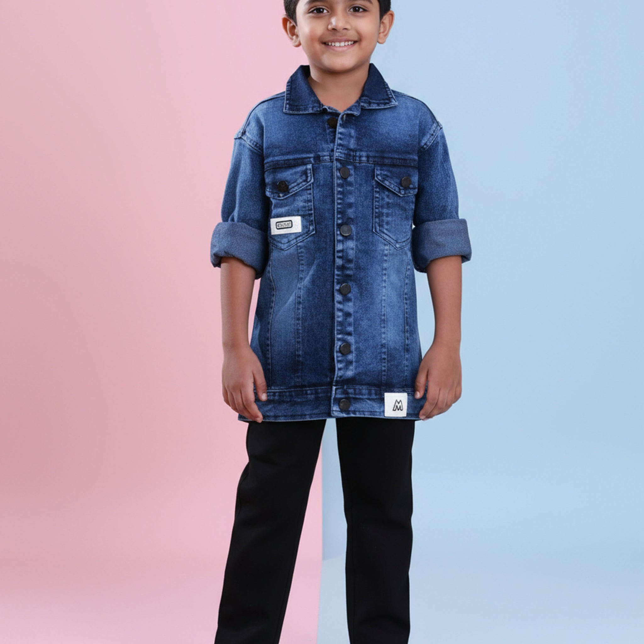 Kids' Stylish Denim Casual Shirt - Blue