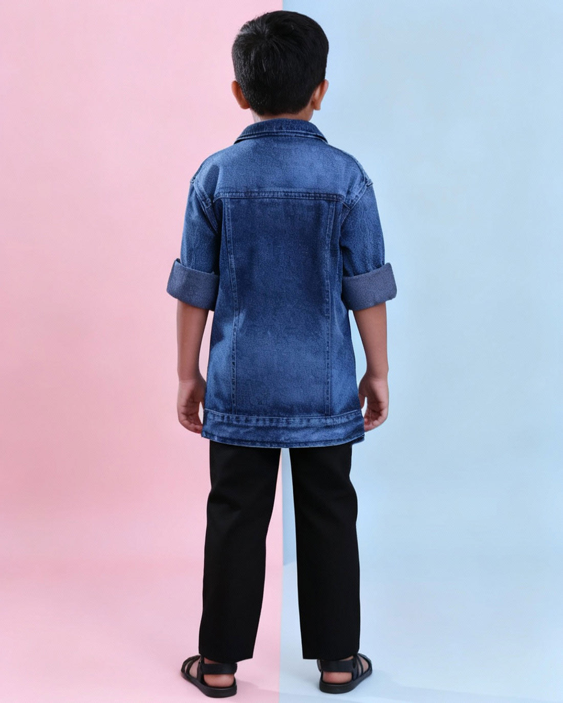 Kids Stylish Denim Casual Shirt - Blue