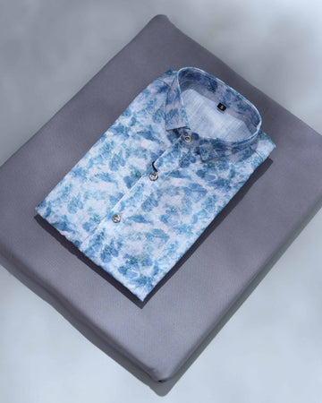 Boys Premium Floral Printed Full Sleeve Button-Down Shirt with Classic Collar - Multi