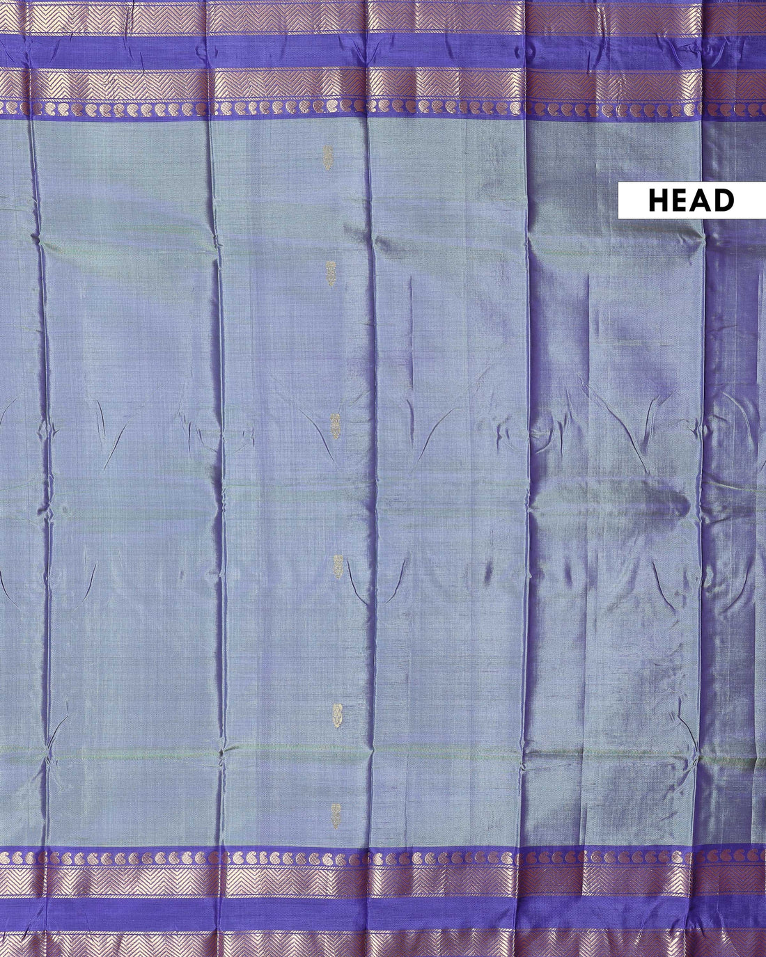 Elegant Banana Pith Saree with Subtle Natural Texture a Rich Contrast Border and Traditional Zari Woven Pallu - Blue