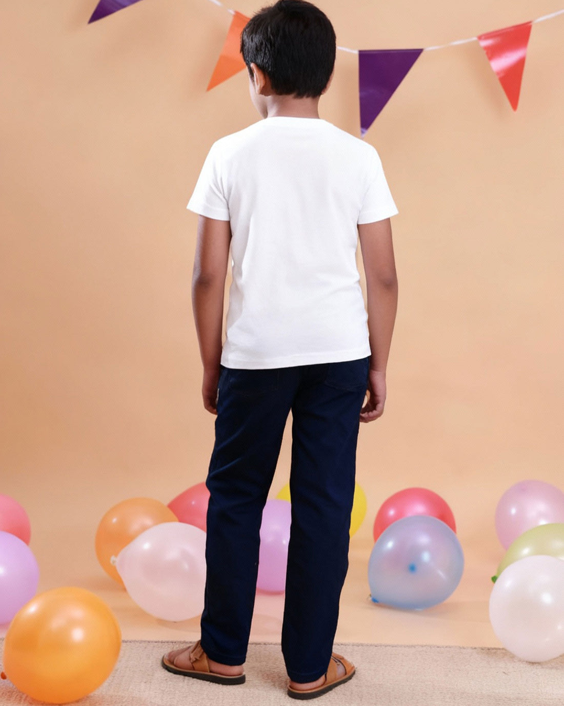 Boys Festive Stylish Printed T- Shirt - White