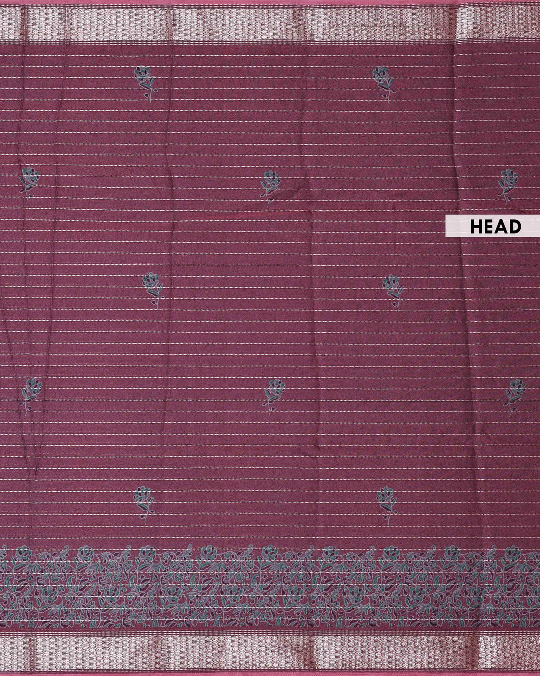 Elegant Dola Silk Saree with Vertical Stripes Intricate Floral Butta Motifs and Traditional Zari Woven Border - Onion Pink