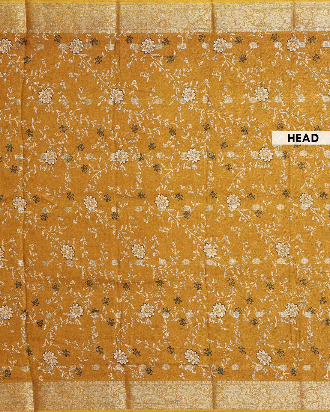 Elegant Dola Silk Saree with Intricate Floral Motifs and Traditional Woven Border - Yellow