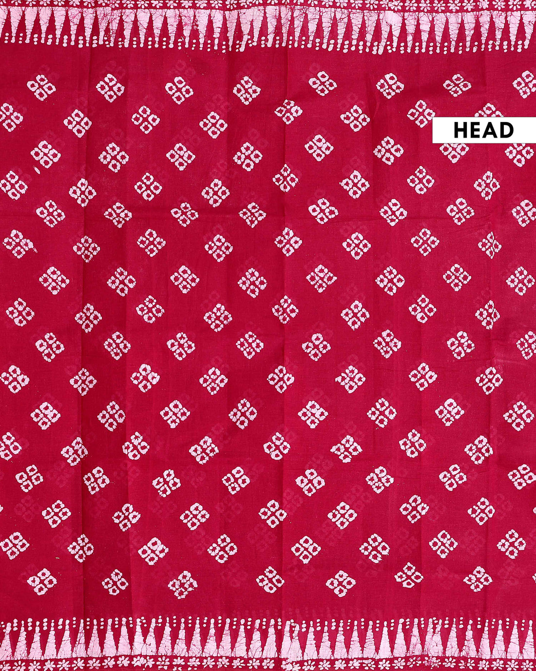 Handloom Sungudi Cotton Saree with Geometric Ikkat Pattern - Red