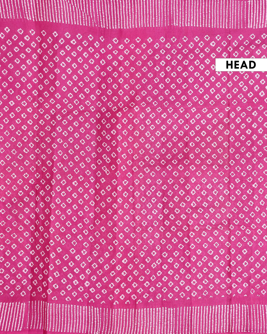 Handloom Sungudi Saree with Intricate Bandhani Motifs and Striped Pallu - Pink