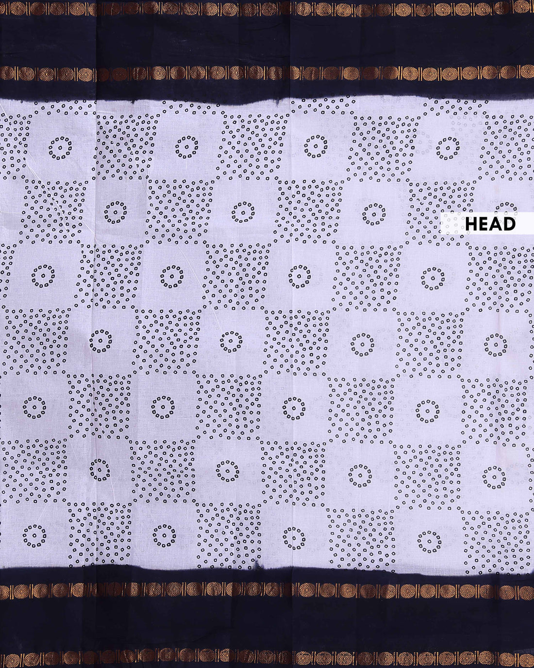 Elegant Sungudi Cotton Saree with Traditional Bandhani Motifs and Elegant Zari Border - White 