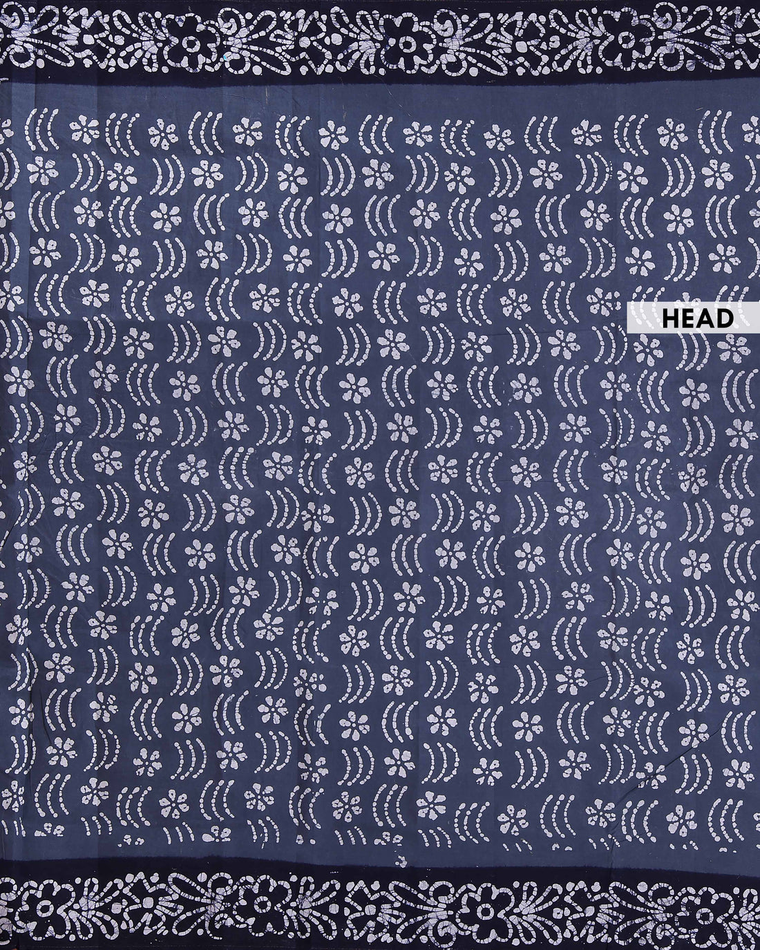 Handcrafted Sungudi Cotton Saree with Intricate Wax Batik Design and Contrast Border - Grey