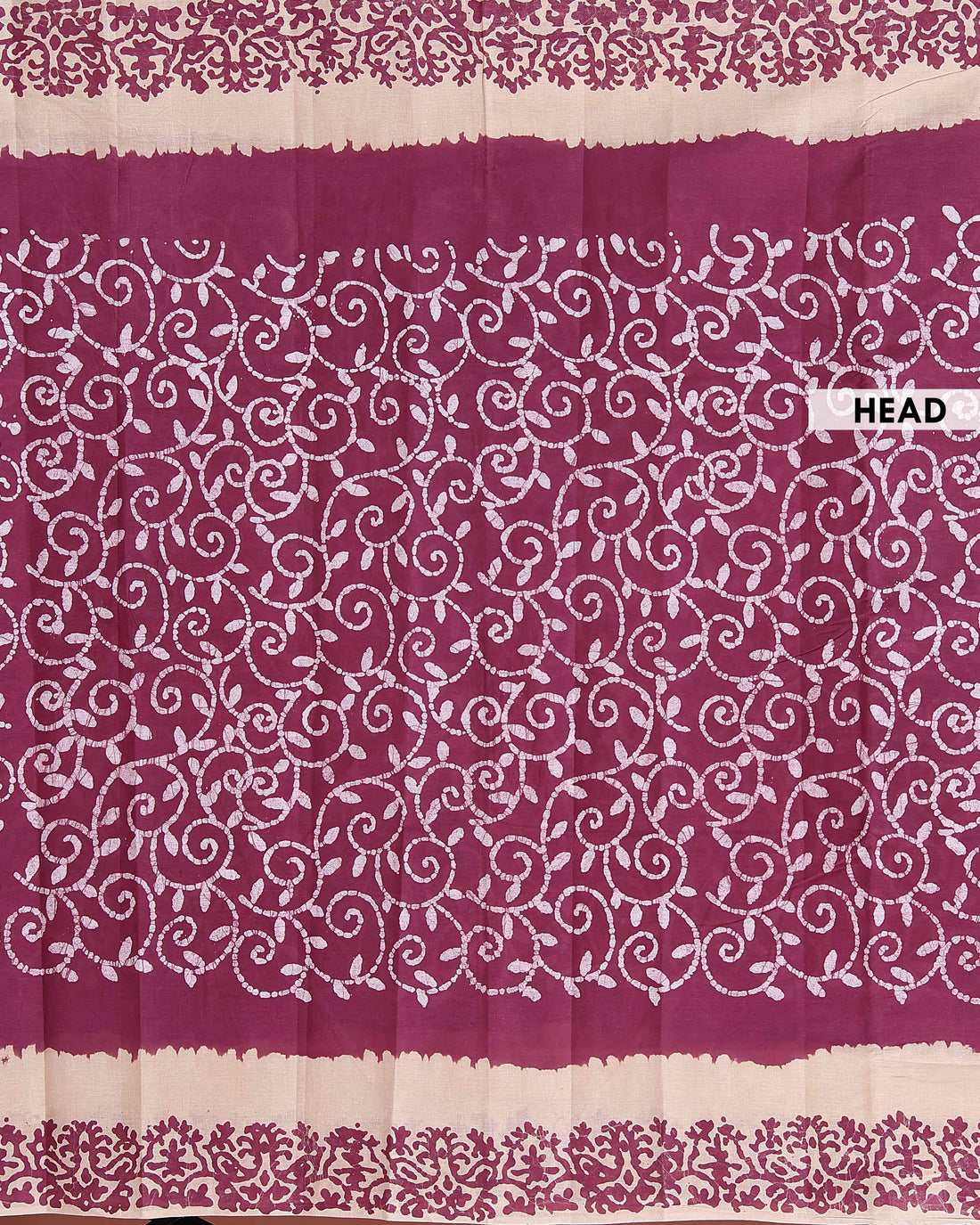 Traditional Handloom Cotton Saree with All-Over Batik Prints and Contrast Border - Onion Pink