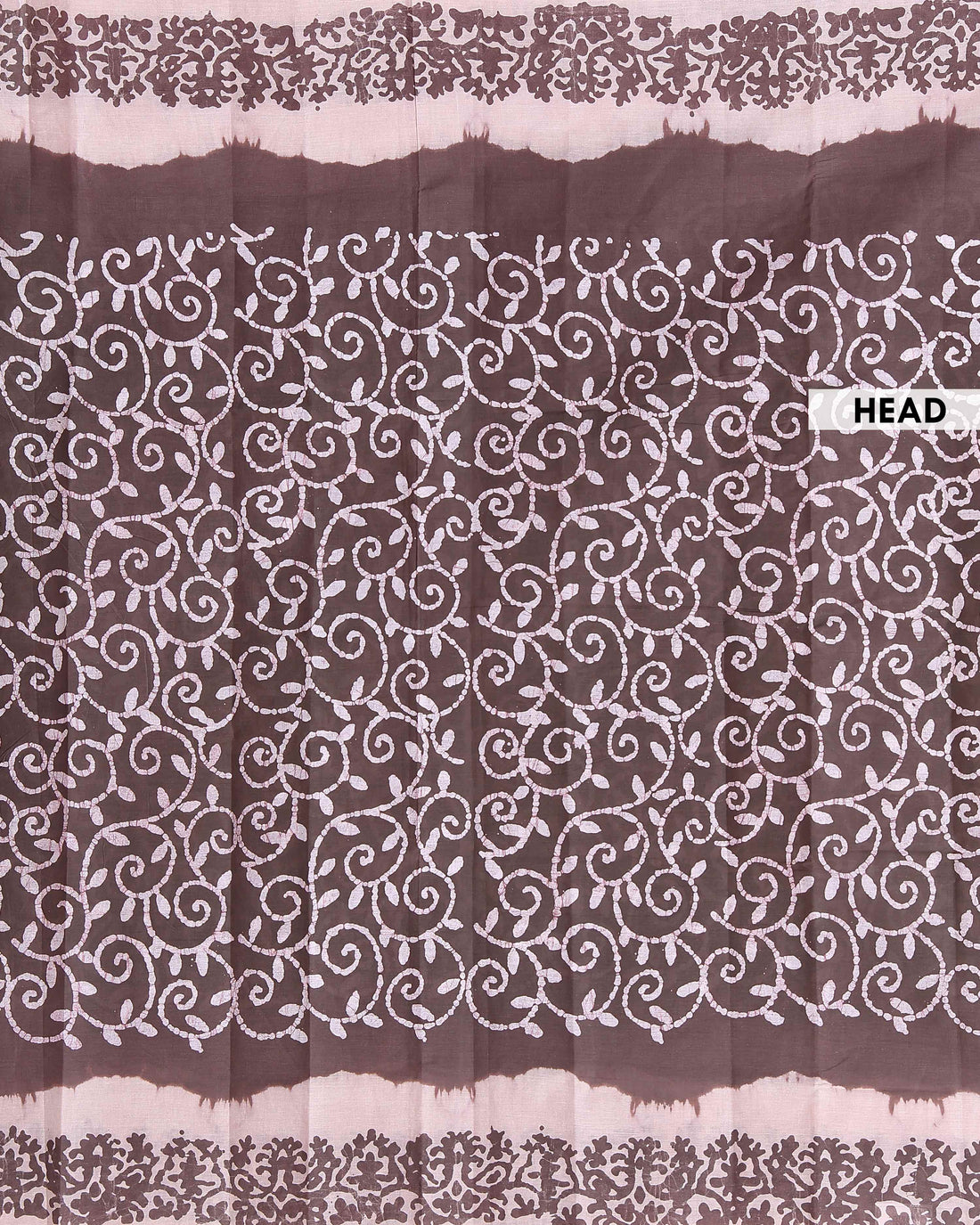 Elegant Sungudi Cotton Saree with Distinctive Border Design and Leaf Motifs - Dark Brown