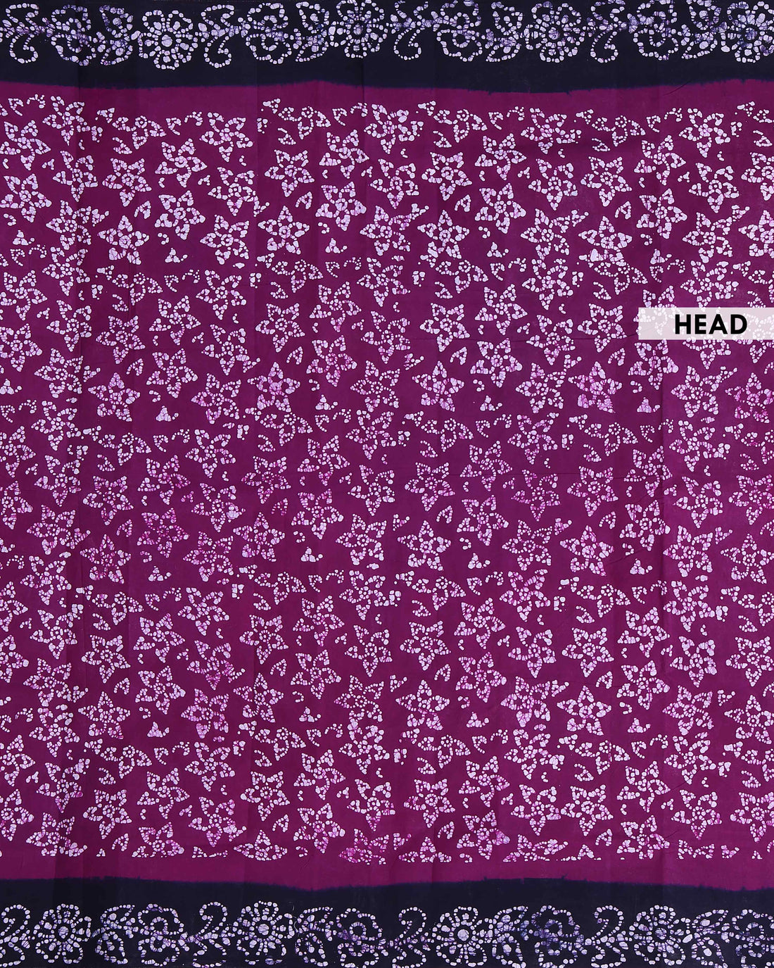 Traditional Sungudi Saree with Bold Abstract Floral Patterns and Contrasting Border - Purple