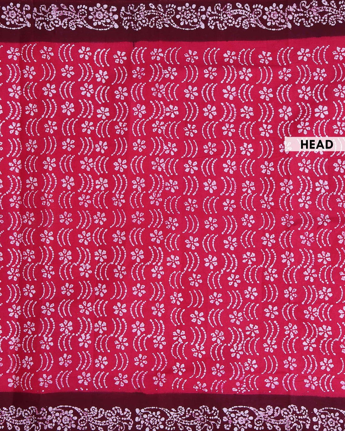 Handcrafted Sungudi Cotton Saree with Intricate Wax Batik Design and Contrast Border - Red