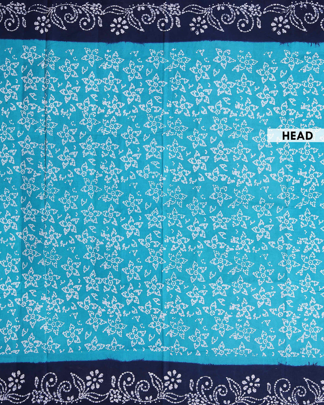 Traditional Sungudi Cotton Saree with All-Over Floral Motifs and Intricate Border - Sky Blue