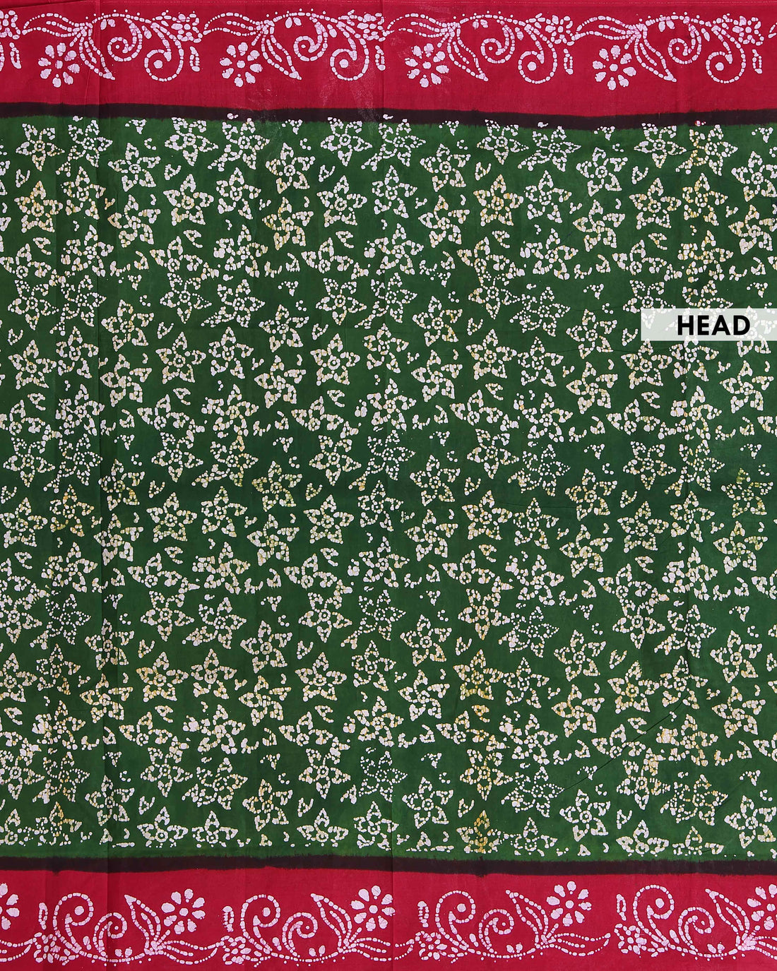 Traditional Sungudi Cotton Saree with All-Over Floral Motifs and Intricate Border - Green