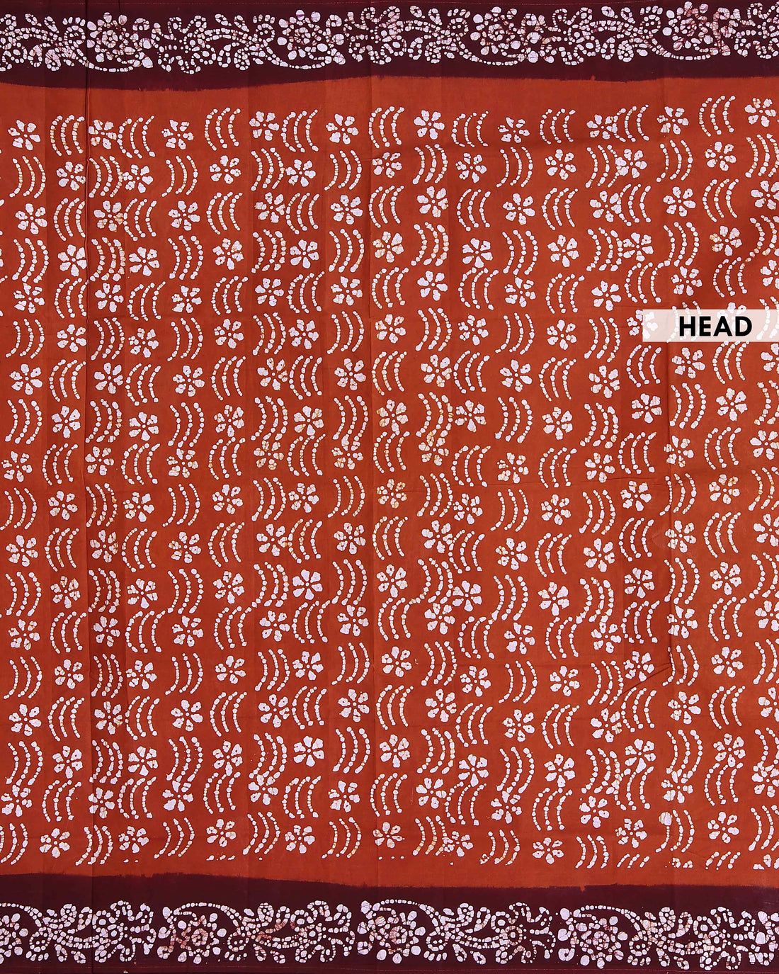 Traditional Sungudi Cotton Saree with Intricate Wax Batik Design and Contrast Border - Dark Brown