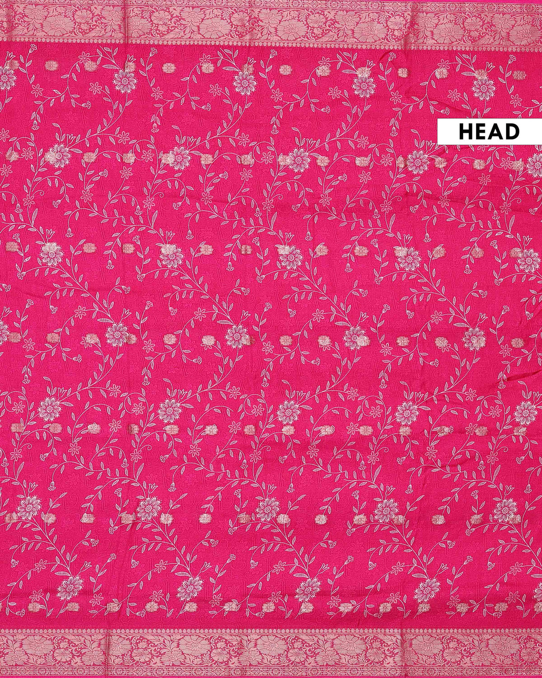 Elegant Dola Silk Saree with Subtle All Over Floral Print and a Graceful Zari Border  - Pink