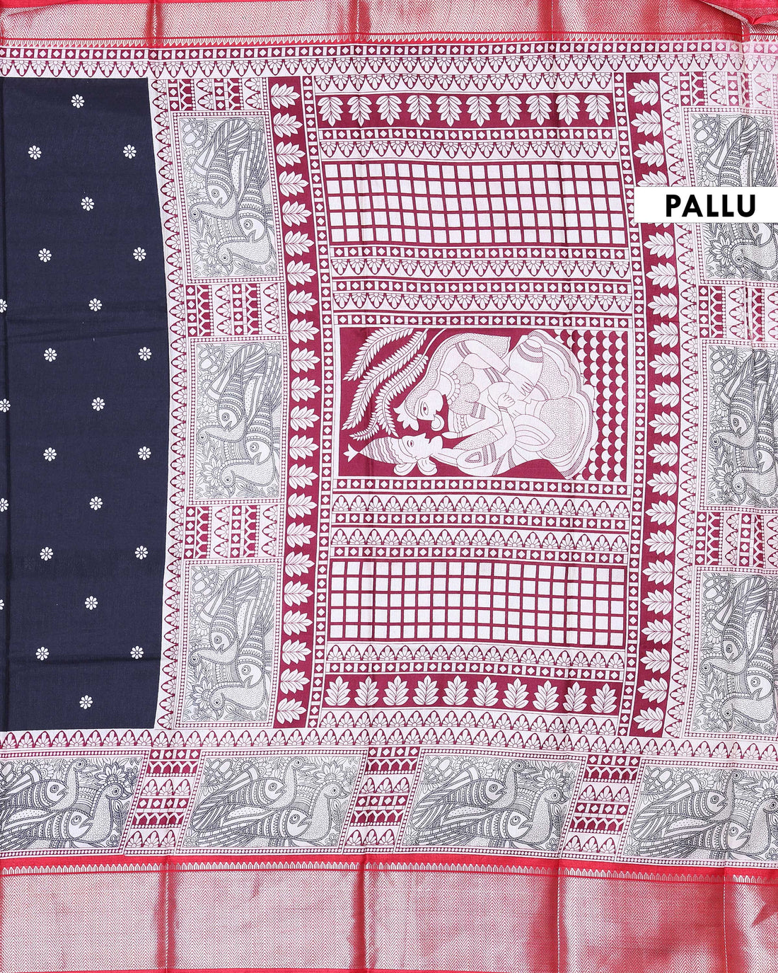 Elegant Dola Silk Saree with Contrast Woven Border Traditional Paisley Pallu and Delicate Butta Motifs - Black