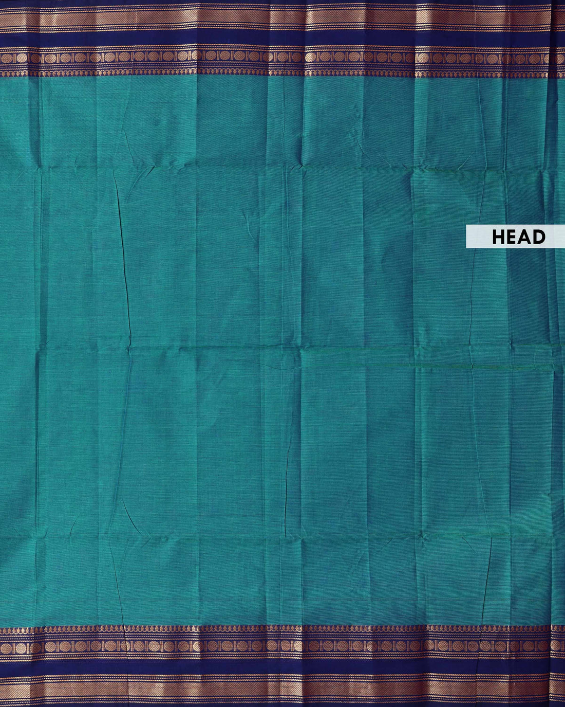 Classic Kanchi Cotton Saree with a Solid Body and a Traditional Rettapet Zari Border - Blue