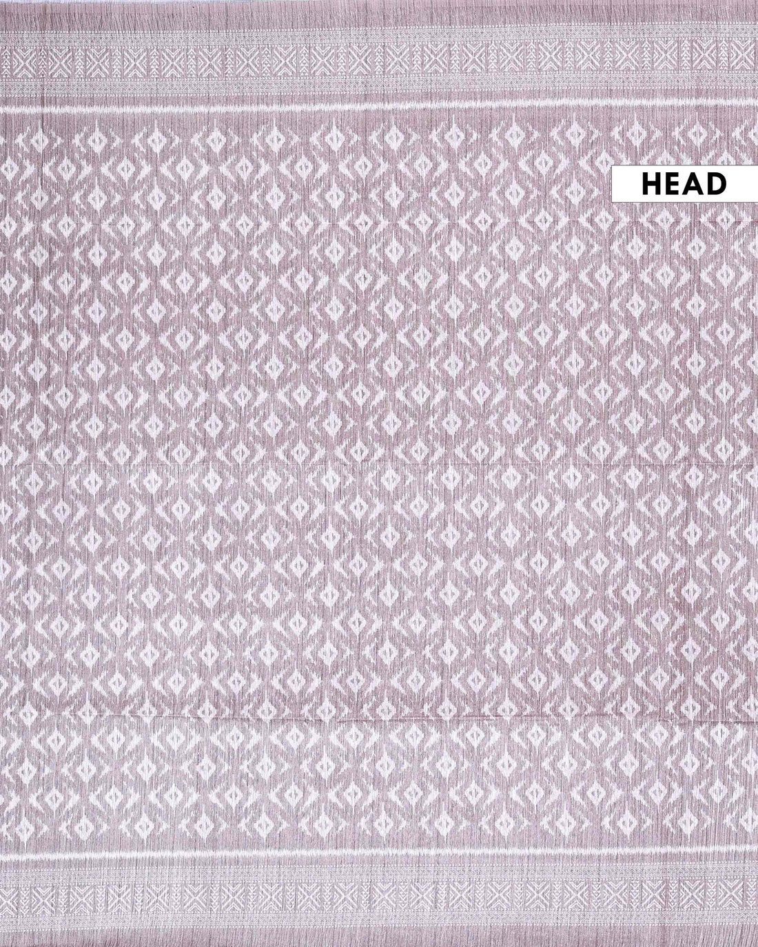 Elegant Semi Jute Saree with All-Over Traditional Ikkat Inspired Motifs and Intricate Woven Border - Light Brown