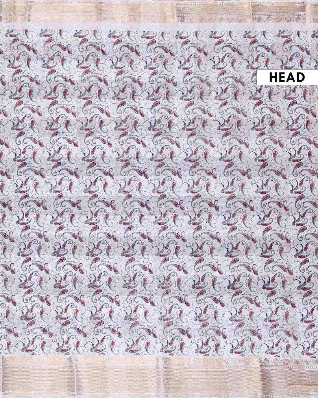 Elegant Dola Silk Saree with Subtle All Over Paisley Print and a Graceful Zari Border  - Off White