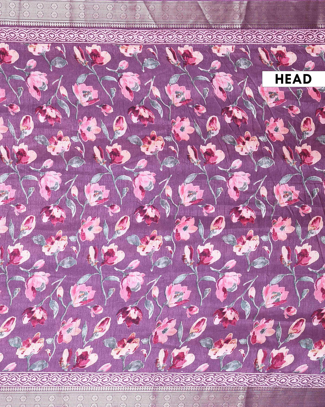 Elegant Dola Silk Saree with All Over Floral Print and Traditional Woven Zari Border - Purple