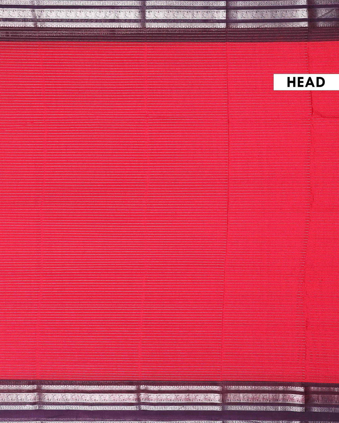 Elegant Dola Silk Saree with Silver Striped Body and a Rich Zari Border - Red