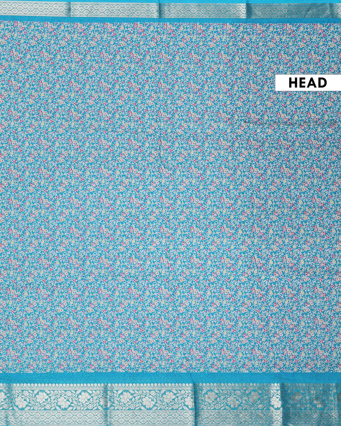 Elegant Dola Silk Saree with All Over Floral Buti Design and Intricately Woven Traditional Border - Turquoise Blue