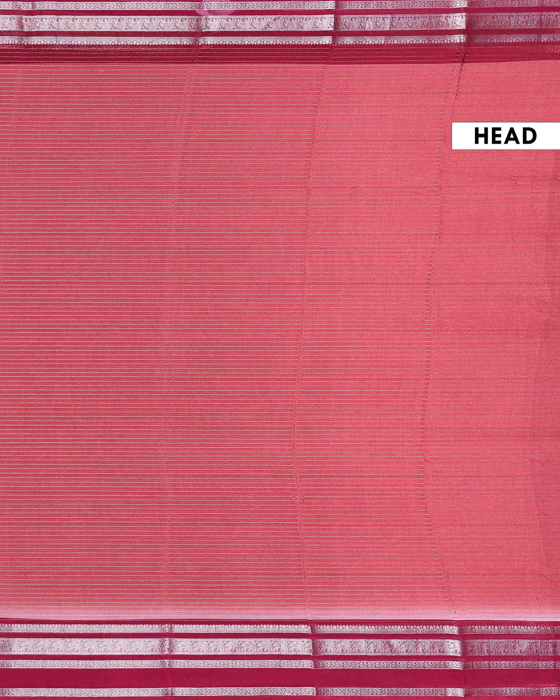 Elegant Dola Silk Saree with Silver Striped Body and a Rich Zari Border - Light Red