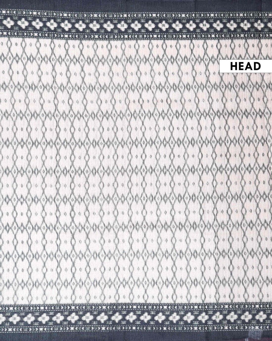 Elegant Semi Jute Saree with Traditional Printed Motifs and Contrast Woven Border - Beige