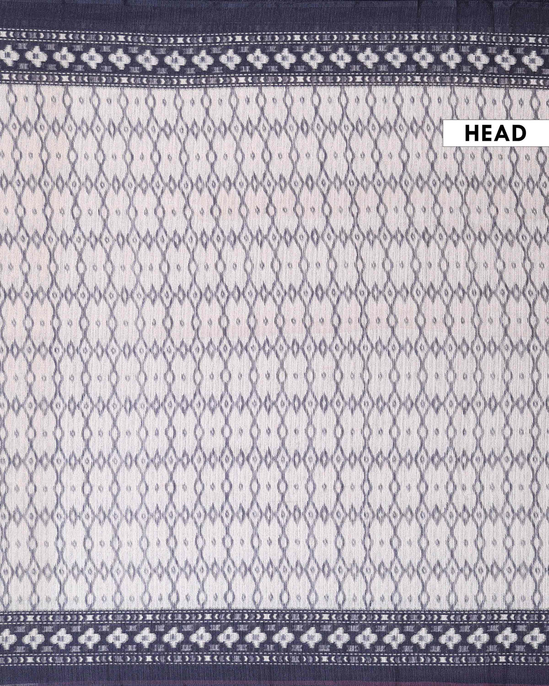 Elegant Semi Jute Saree with Traditional Printed Motifs and Contrast Woven Border - Beige