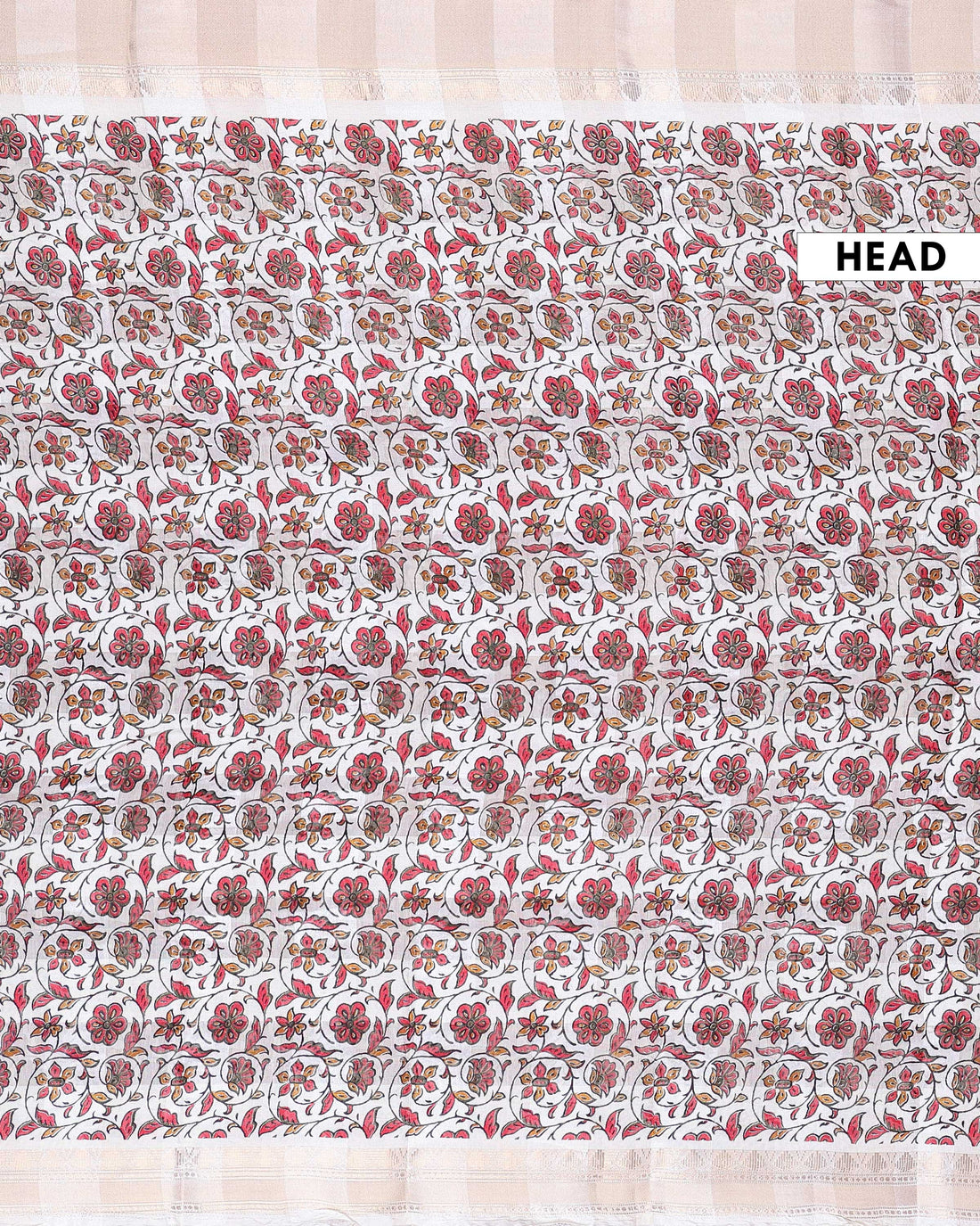 Elegant Dola Silk Saree with All Over Floral Vine Motifs and Subtle Traditional Woven Border - Off White