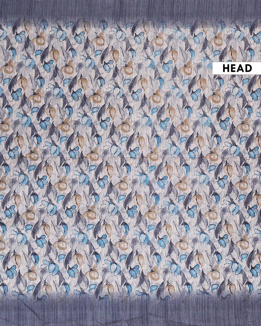 Elegant Semi Jute Saree with All Over Floral Vine Print and Classic Traditional Border - Cream