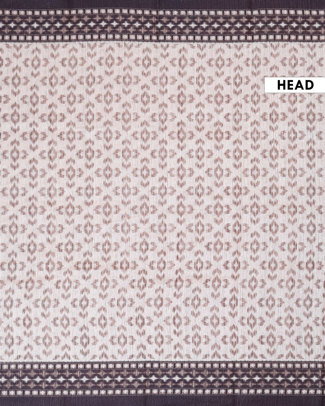 Elegant Semi Jute Saree with Intricate Woven Border and All Over Geometric Pattern - Cream