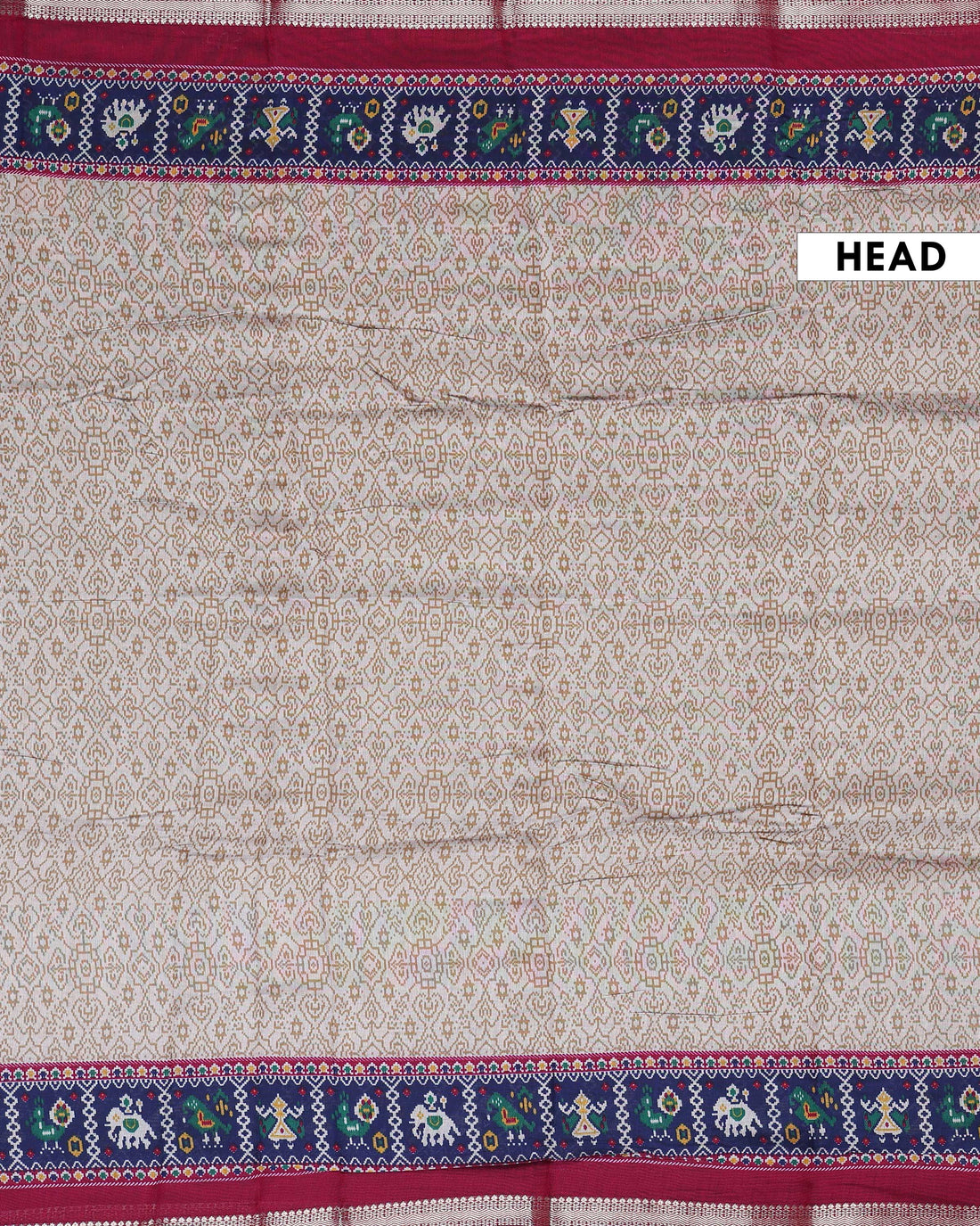 Elegant Semi Chanderi Saree with Traditional Motif Border and Elegant Pallu Detailing - Beige