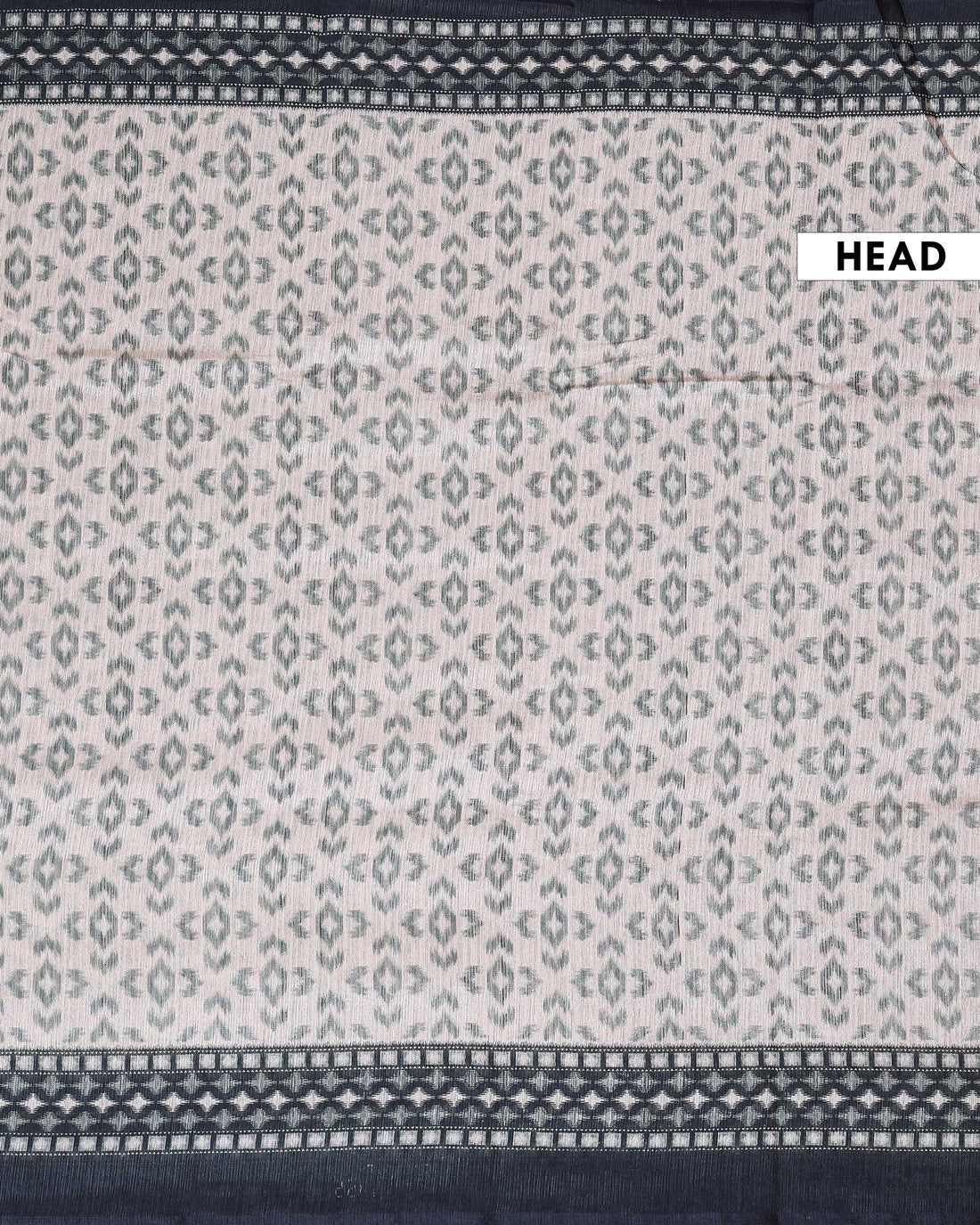 Elegant Semi Jute Saree with Intricate Woven Border and All Over Geometric Pattern - Cream