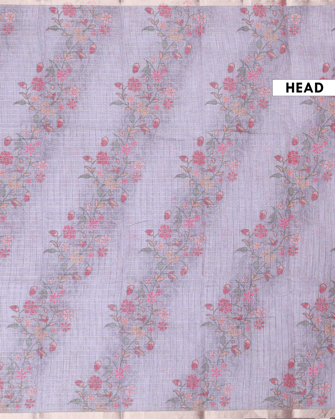 Elegant Floral Woven Linen Blend Saree with Subtle Sheen and Self Woven Contrast Border - Grey